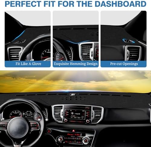 FIILINES Dash Cover for 2017-2022 Kia Sportage, Dashboard Mat Exact Fit for - Image 4