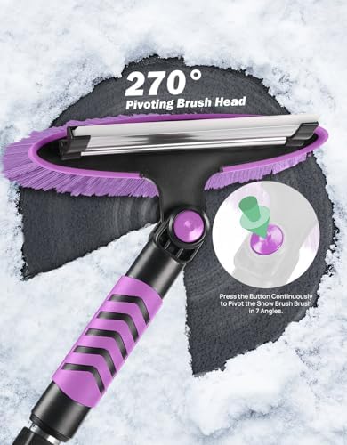 JOYTUTUS 41.5IN Extendable Snow Brush and Ice Scraper, 270°Pivoting Snow - Image 5