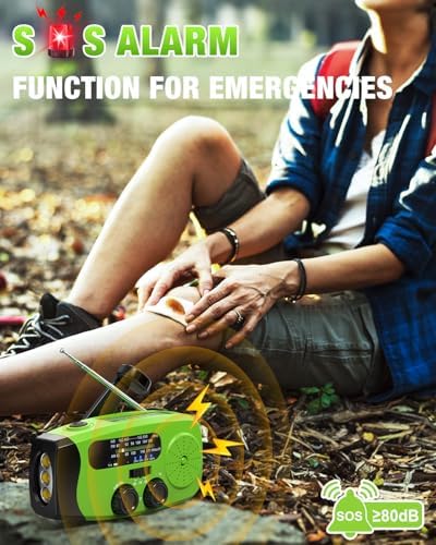Hand Crank Radio with AM/FM/NOAA Weather Bands, - Image 3