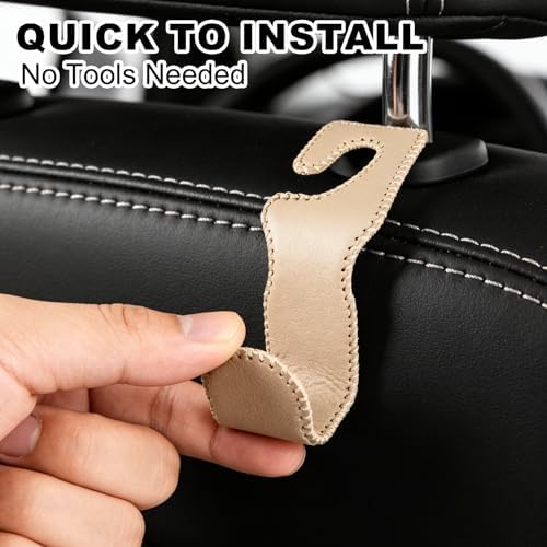 EldHus Car Seat Hooks for Purses and Bags, 4 Pack Car Purse Holder for Grocery - Image 5