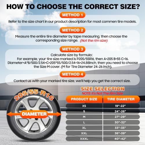 MOONET Oxford Fabric Tire Covers Sliver 2-Pack, - Image 2