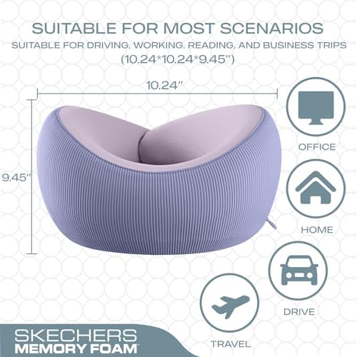 Skechers Memory Foam Neck Pillow, Comfortable & Breathable Travel Pillow - Image 5