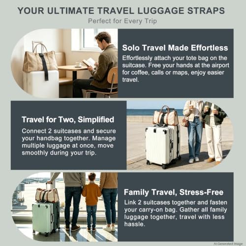 Vigorport Luggage Straps for Suitcases, Adjustable Elastic Tick Rope - Image 3