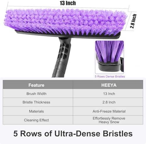 HEEYA 48 Inch Long Snow Brush for SUV, Extendable Ice Scraper and Brush - Image 4