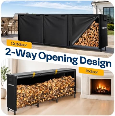 VIVOHOME 12ft Waterproof Outdoor Firewood Log Rack Cover - Image 6