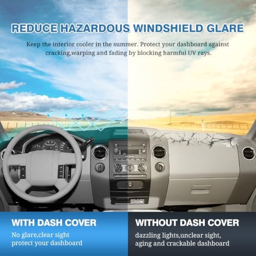 FIILINES Dash Cover for 2004-2008 Ford F150 F-150/2006-2008 Lincoln Mark LT - Image 6
