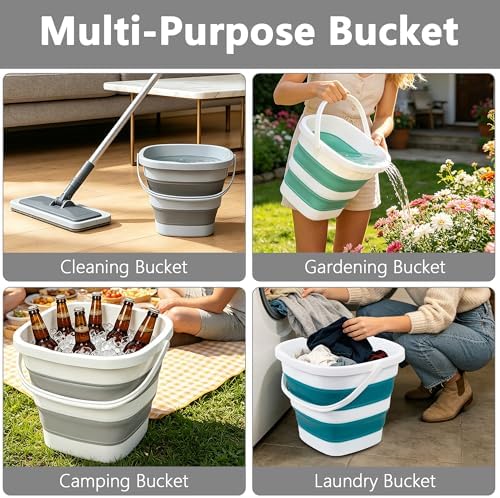 Collapsible Bucket, 2.6 Gallon 10L Mop Bucket - Image 7