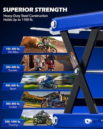 OMT 1100lb Motorcycle Scissor Lift Jack Wide Deck Motorbike Hoist Stand - Image 4