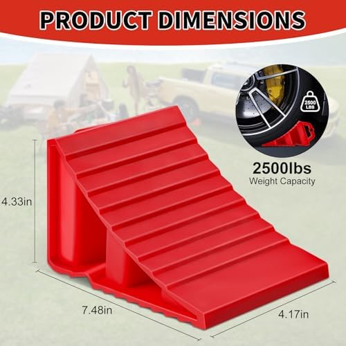 Wheel Chocks for Trailers, 4 Pack Hard Plastic RV Wheel Chocks - Image 2