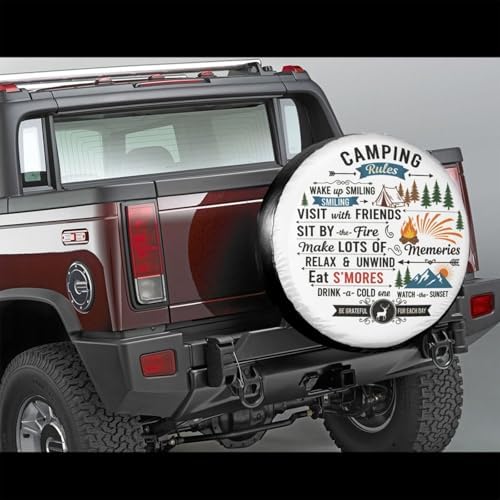 Camping Rules Spare Tire Cover Wheel Protector Universal Fit - Image 3
