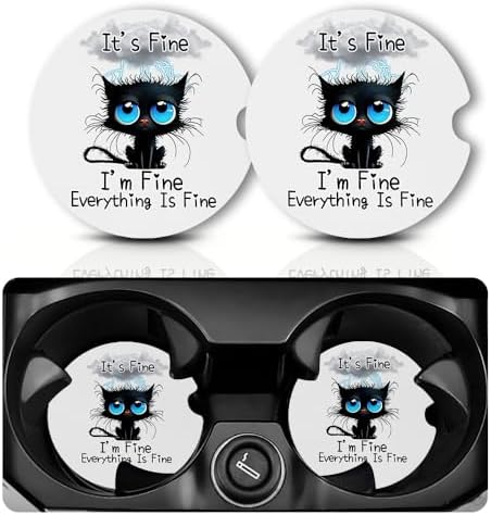 Yonlevres Car Coasters for Cup Holders, 2 Pack by Yonlevres