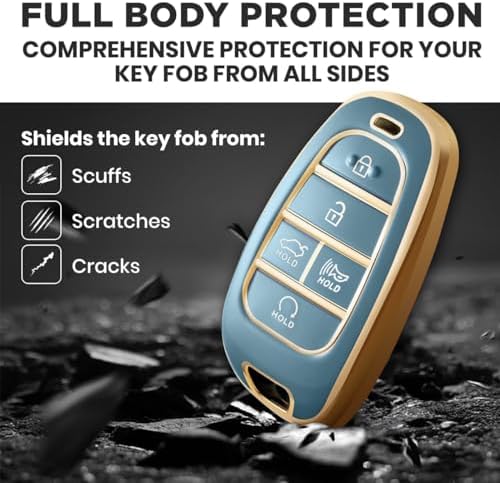 Lucrum Compatible with Hyundai Key Fob Cover & Keychain - Image 3