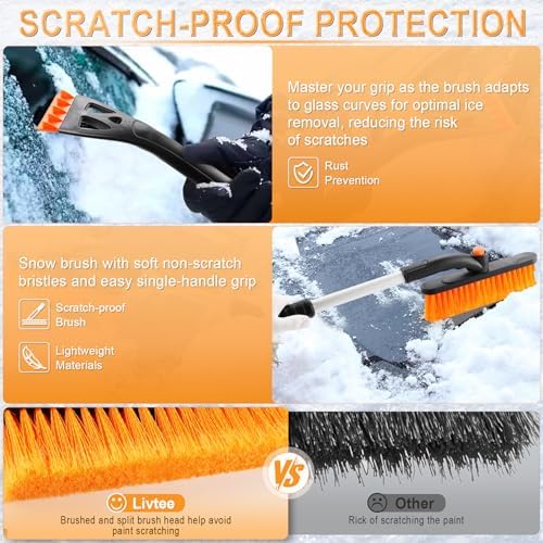 LivTee 32" Extendable Ice Scraper & Snow Brush - Image 2
