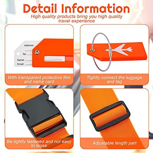Weewooday 8 Pcs Luggage Straps Suitcase Tags Set - Image 3