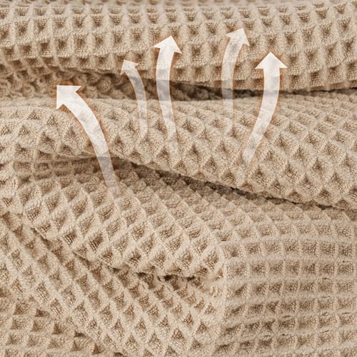 MICROFI New Microfiber Waffle Bath Towels, 2 Pieces, Fast Drying, Lint Free 430 - Image 2