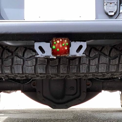 Christmas Car Towing Hitch Covers Blur Christmas Ball Stars Sparkle 2" Receiver - Image 6