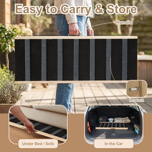 Dog Ramp for Bed, 39.4" Long Wooden Foldable Dog Ramp, 5 Adjustable Heights - Image 5