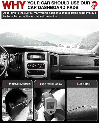 Autorder Dashboard Cover Mat for 2002-2005 Dodge Ram 1500 & 2003-2005 2500/3500 - Image 2