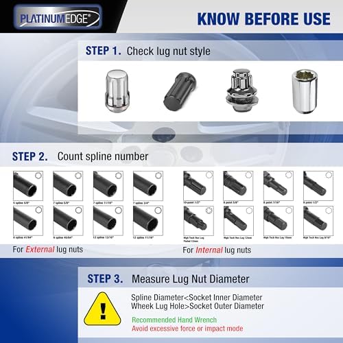 PlatinumEdge Lug Nut Key Set, 16 Pieces SAE & Metric Wheel Lock Removal Tool Kit - Image 6