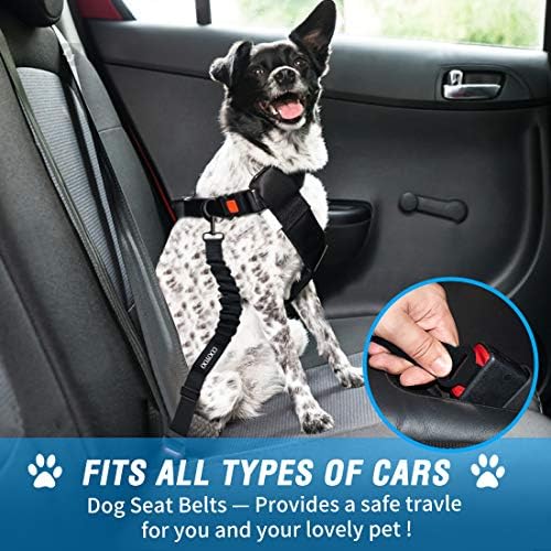 COOYOO Dog Seat Belt, 3 Piece Set Retractable Dog Car Harness Adjustable - Image 2