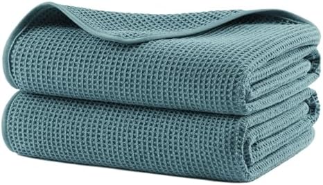 POLYTE 380 GSM Poly Blend Microfiber Quick Dry Waffle Bath Towel, 30x60 in by Polyte