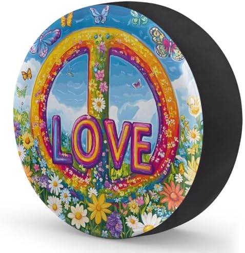Peace Flowers Spare Tire Cover Dust-Proof Wheel Protector - Image 2