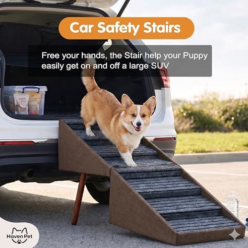 XXL 2-in-1 Ottoman Dog Stairs for Large Dogs, 21.6 Inch Foldable - Image 6