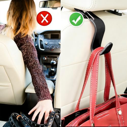 4PCS Car Seat Headrest Hook, Auto Interior Backseat Storage Hook Holder - Image 5
