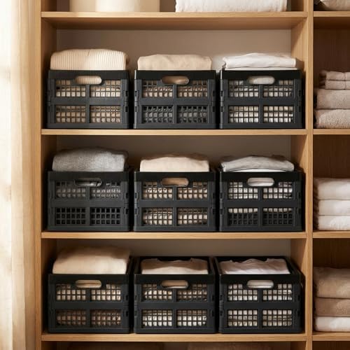 4-Pack 15 L Plastic Collapsible Storage Crates, Folding Baskets - Image 6