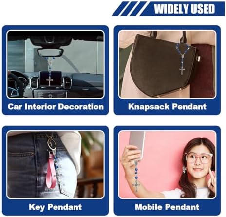 smilfuy 2PCS Car Rosary for Rearview Mirror - Image 4