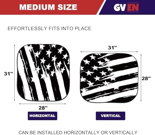Gven Windshield Sun Shade for Car 2-Piece Foldable Sunshade for Front Windows - Image 2