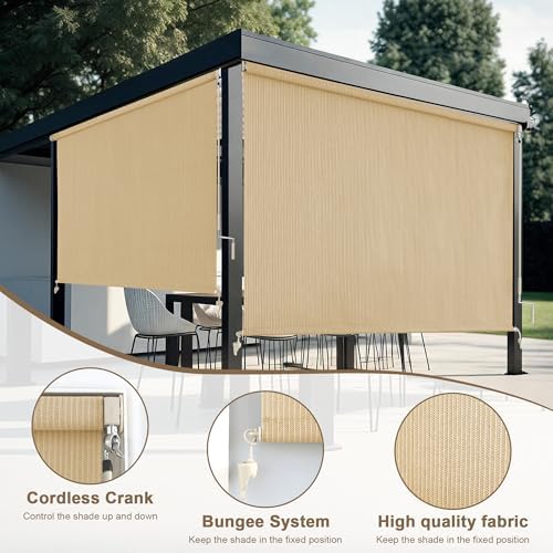 AOSKY Cordless Patio Roll Up Blinds - Image 3