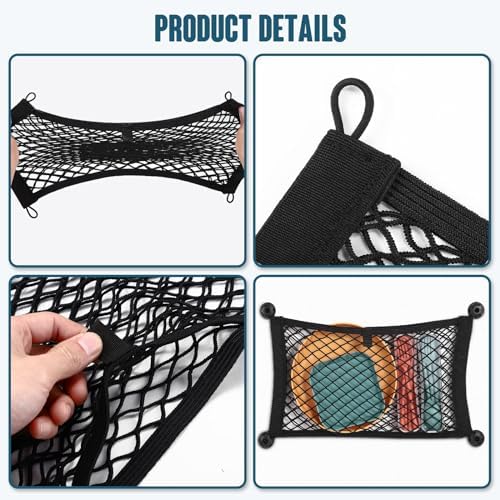 TOBWOLF 2PCS 25x45cm/9.8x17.7in Cargo Storage Net - Image 4