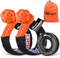Nilight 2PCS Synthetic Soft Shackle 1/2" x 24" & Recovery Ring Kit by Nilight