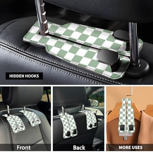 Car Seat Headrest Hook, Universal Leather Cute Hanger Holder Hook, Storage - Image 3