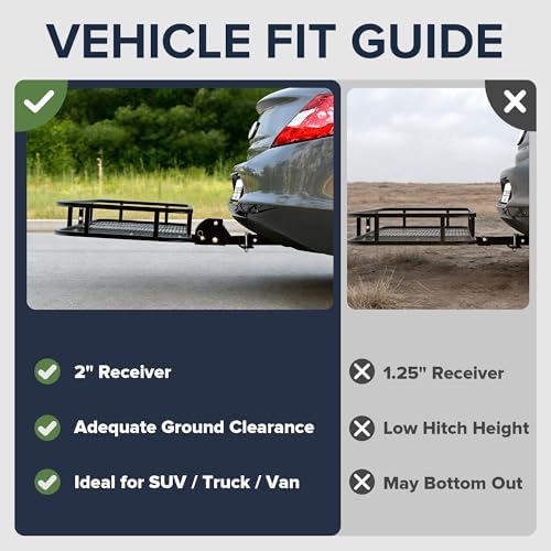 ARKSEN 60" x 23" x 5.5" Folding Hitch Cargo Carrier w/Waterproof Bag&Net - Image 4
