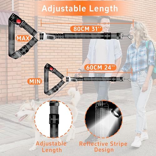 Seyezo Dog Car Seat Belt for Car, 2 Piece Set Retractable Dog Car Harness - Image 6
