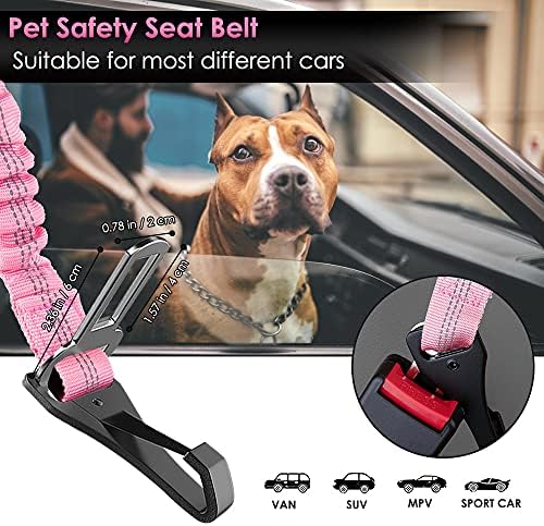 SlowTon Dog Car Seat Belt, 3 in 1 Latch Bar Attachment Dog Safety Seatbelt - Image 5