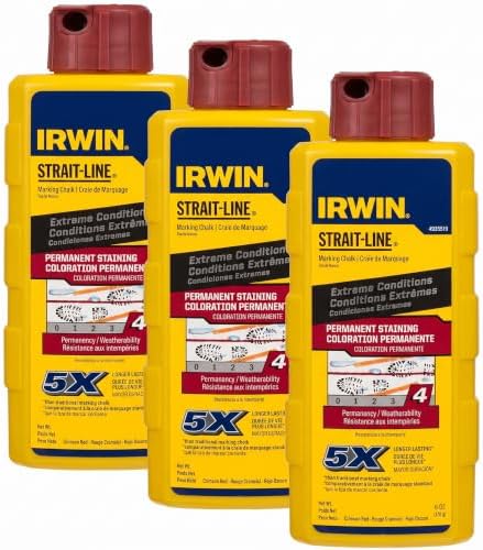 IRWIN Tools STRAIT-LINE Permanent Staining Marking Chalk, Crimson Red by IRWIN