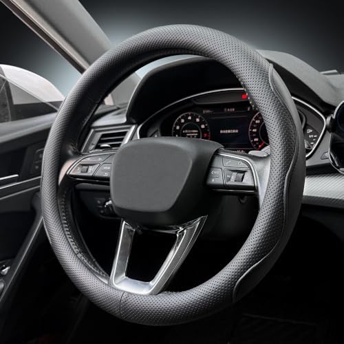 LKWLIKEI Nappa Premium Leather car Steering Wheel Cover, Breathable, Universal - Image 3