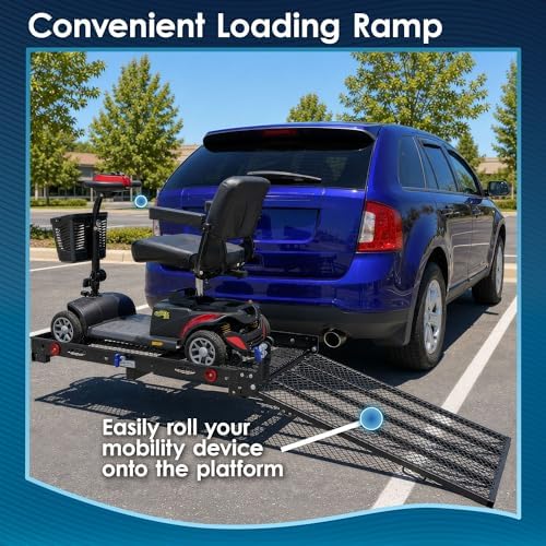 Silver Spring Folding Steel Wheelchair Scooter Carrier, 500 lb, 42 in Ramp - Image 4