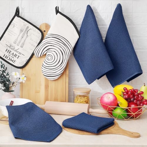 Homaxy 100% Cotton Waffle Weave Kitchen Dish Cloths 6-Pack - Image 6