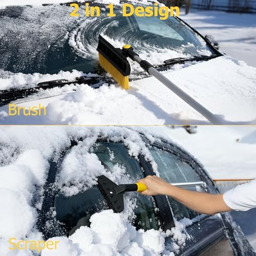 Gardenised 30-43" Extendable Aluminum Snow Brush - Image 3