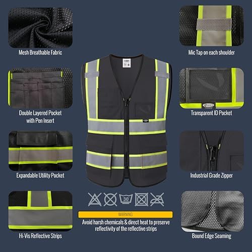 JKSafety Safety Vest for men women Hi Vis Vest - Image 2