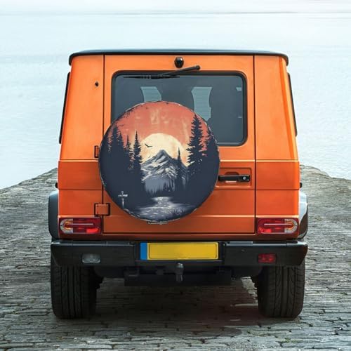 Spare Tire Cover Mountains Sunset Landscape Wheel Covers Weatherproof Universal - Image 5