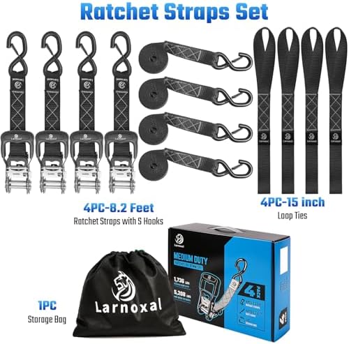 Ratchet Straps 4 Pack, 208LBS Break Strength - Image 5