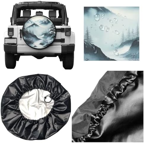 Misty Mountain Landscape Spare Tire Cover - Image 3