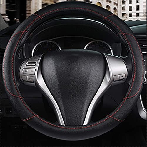 Leather Car Steering Wheel Cover, Universal Fit - Image 5
