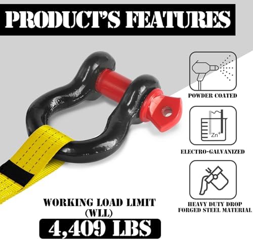 1/2" D Ring Shackle with 5/8" Screw Pin, 2T Working Load Limit / 12T Minimum - Image 2