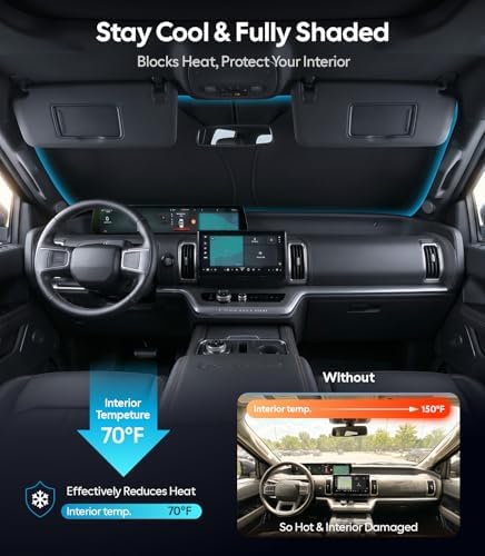 Wigoo for Ford Expedition Windshield Sunshade, Custom Fit, Keeps Car Cool - Image 2